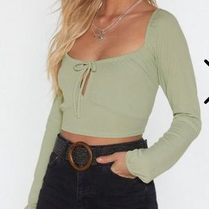 Nasty Gal long sleeve crop top